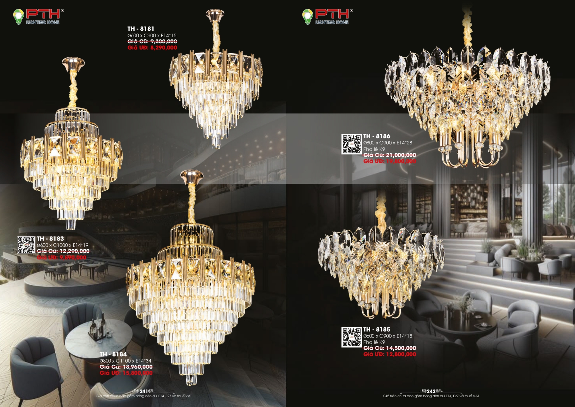 Bảng giá đèn trang trí PTH Lighting Home 2026